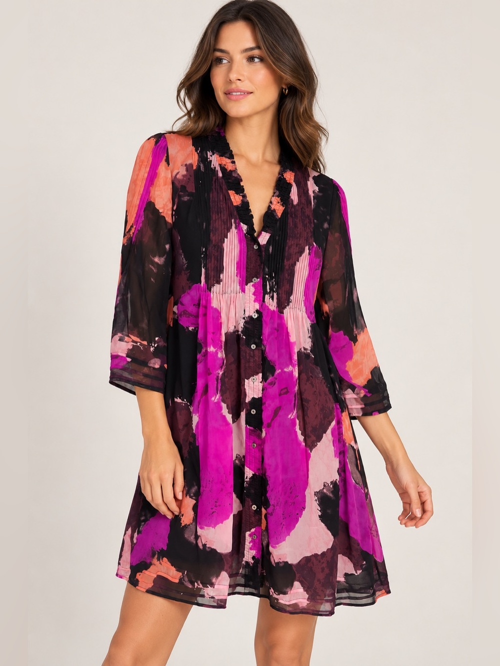 Diane von Furstenberg DVF 100% Silk Abstract Print Dress Size 8